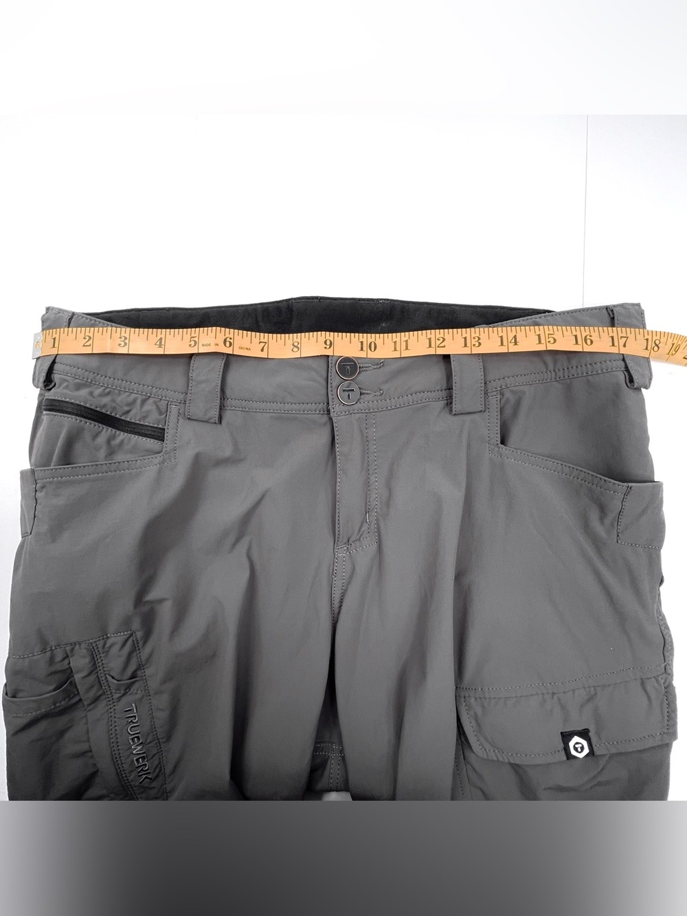 TRUEWERK T1 Women's Workpants Gray Zip Pockets Workwear Stretch Size 14 Long - Picture 11 of 13